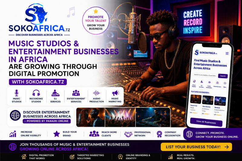 Music Studios and Entertainment Businesses in Africa Are Growing Through Digital Promotion, Discover Businesses Across Africa – Powered by Panairi Online